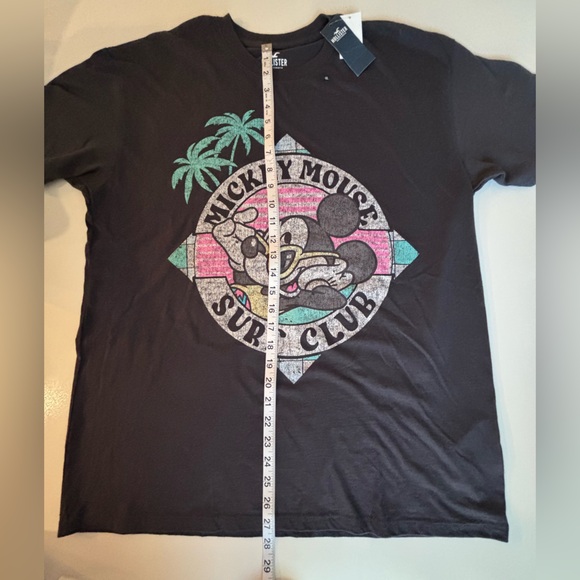 Hollister California Mickey Mouse Surf Club Black Cotton T, NEW WITH TAGS, Med. - Picture 7 of 10